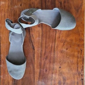 Size 36 Silver Camper ballet sandals with ankle strap